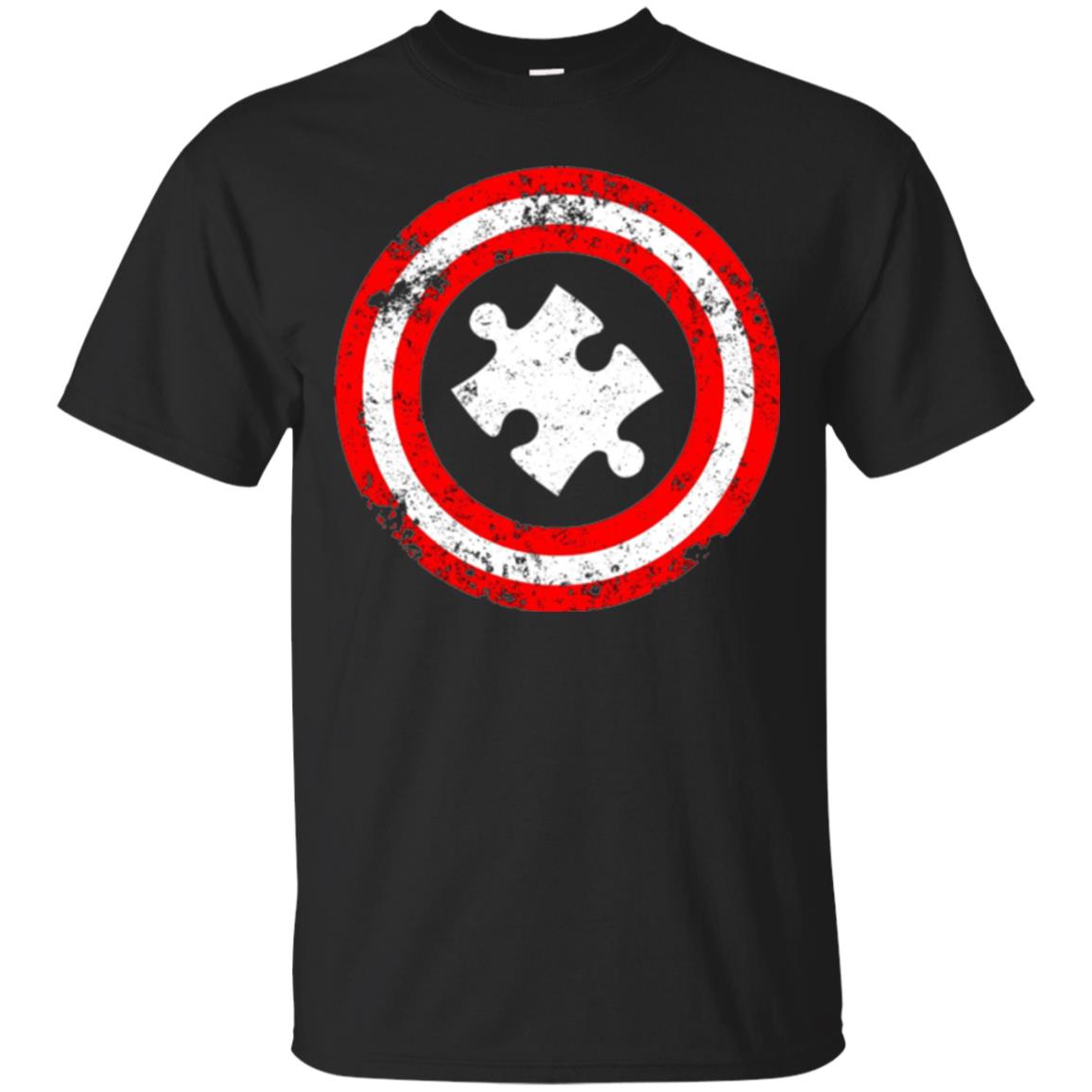 Autism Awareness T-shirt Captain Autism Superhero Black