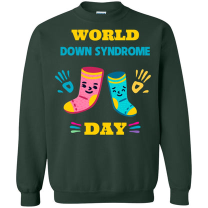 World Down Syndrome Day Hands And Stocks Shirt Forest Green