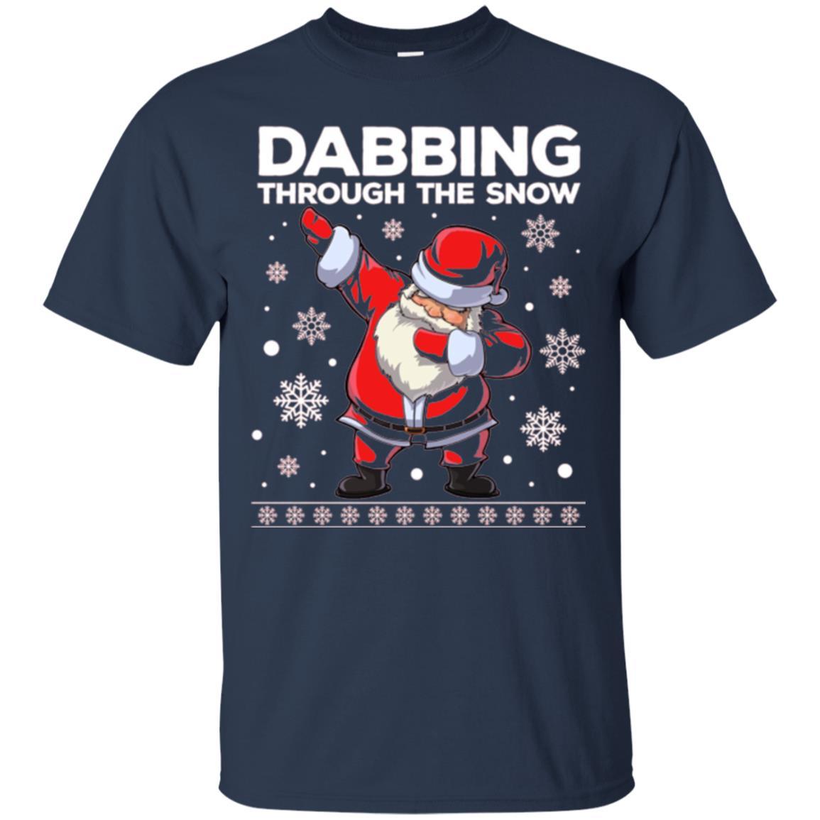 Christmas T-shirt Dabbing Through The Snow T-shirt Navy
