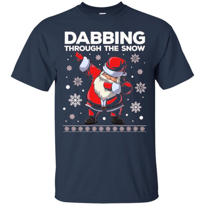 Christmas T-shirt Dabbing Through The Snow T-shirt Navy