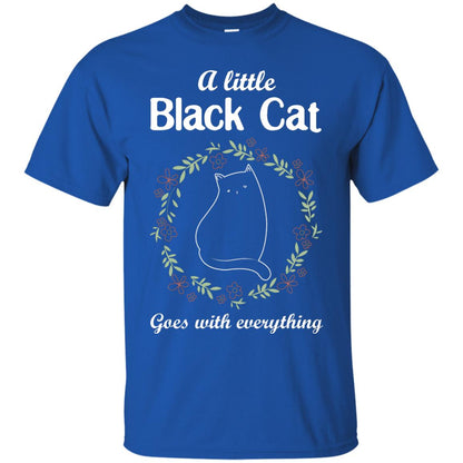 A Little Black Cat Goes With Everything Shirt Royal