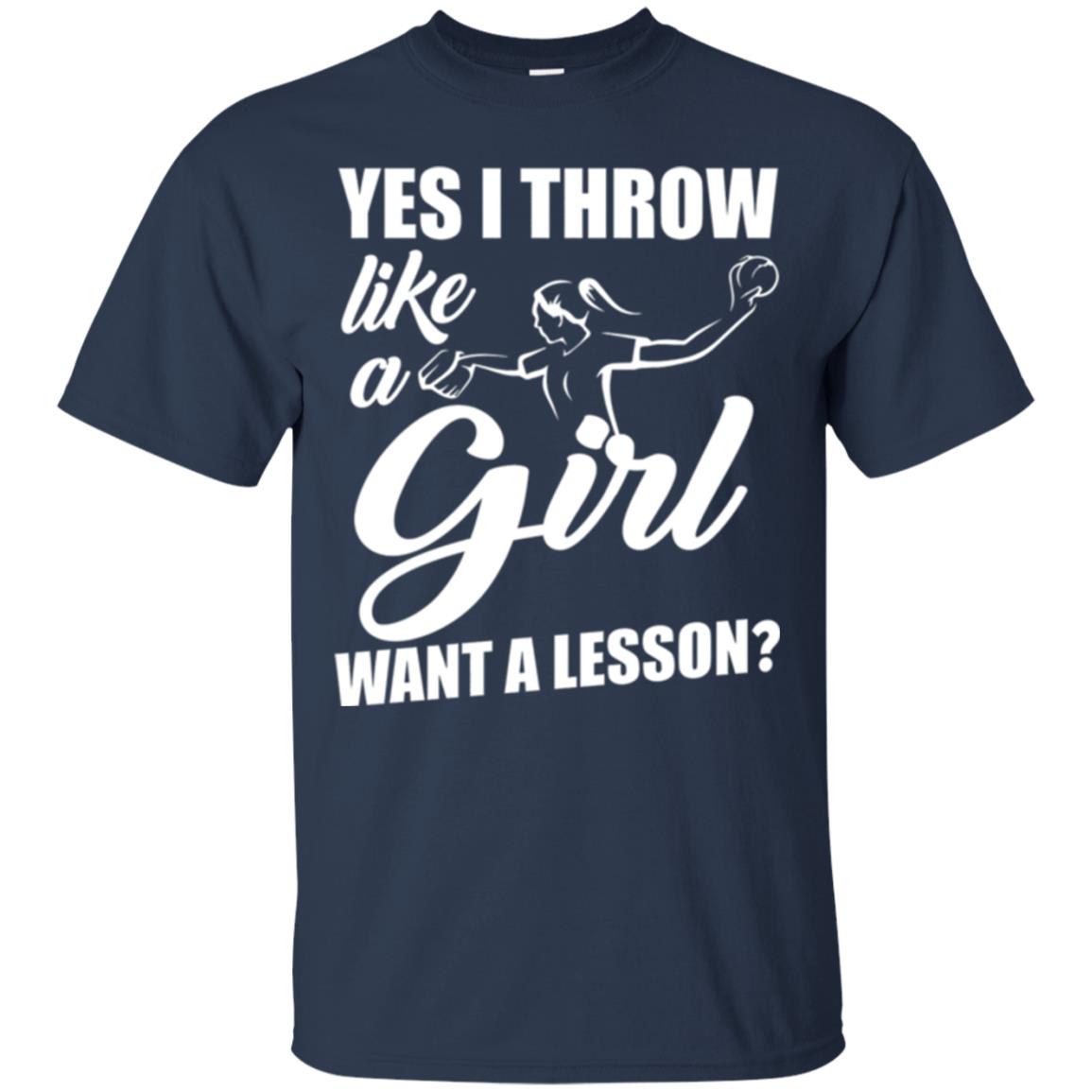 Softball T-shirt Yes I Throw Like A Girl Want A Lesson Navy