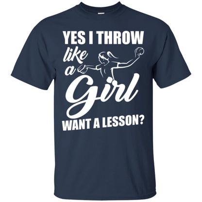 Softball T-shirt Yes I Throw Like A Girl Want A Lesson Navy
