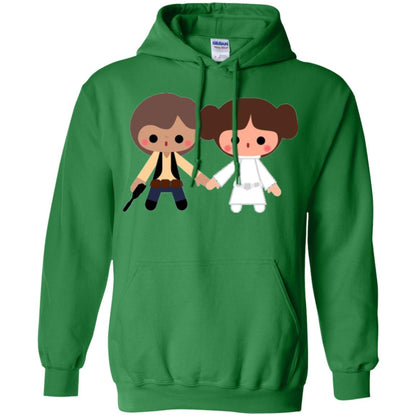 Cartoon T-shirt Han Solo Princess Leia Irish Green