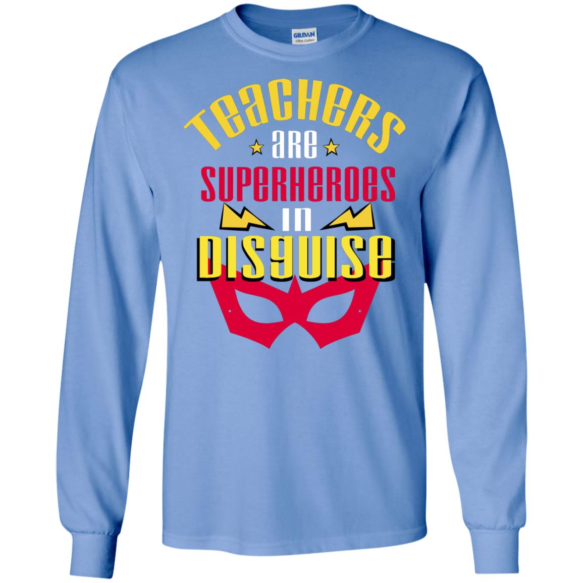 Teachers Are Superheroes In Disguise Movie Fan T-shirt Carolina Blue