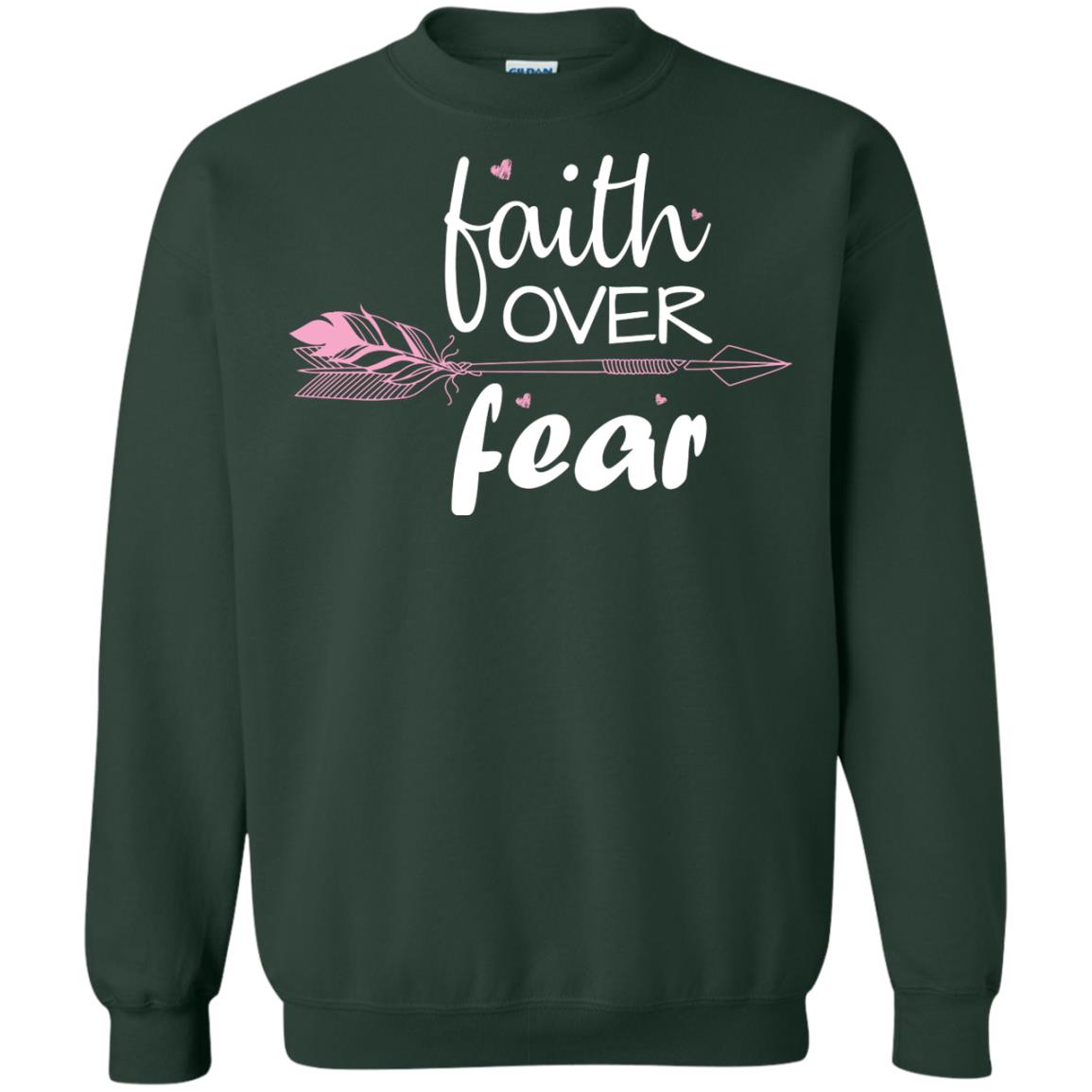 Faith Over Fear Arrow Christian Shirt Forest Green