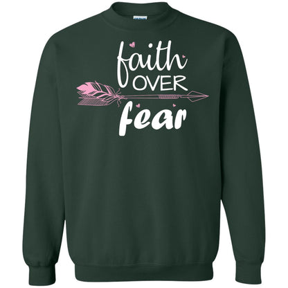 Faith Over Fear Arrow Christian Shirt Forest Green
