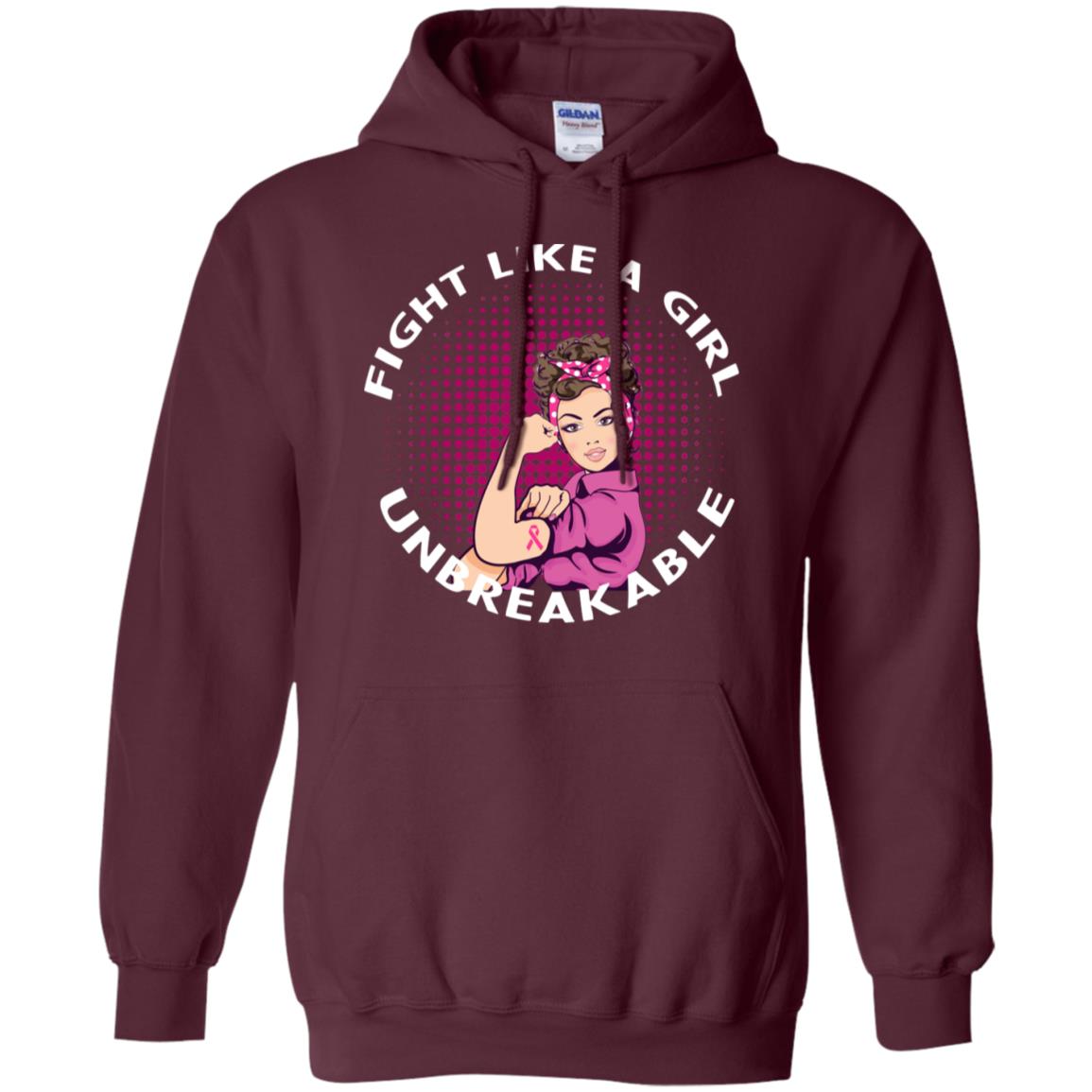 Fight Like A Girl Unbreakable Breast Awareness Shirt Maroon