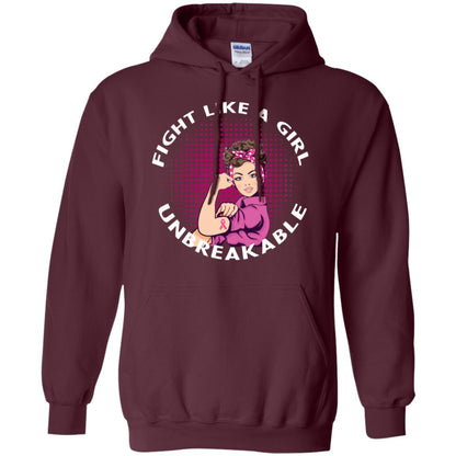 Fight Like A Girl Unbreakable Breast Awareness Shirt Maroon