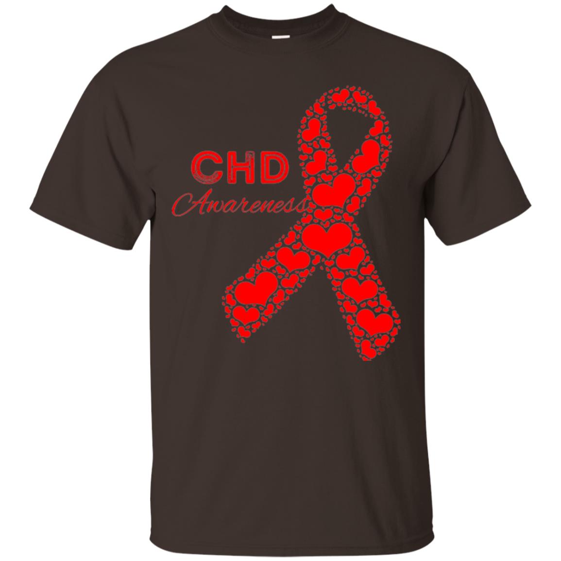 Chd Congenital Heart Defect Awareness T-shirt National Wear Red Dark Chocolate