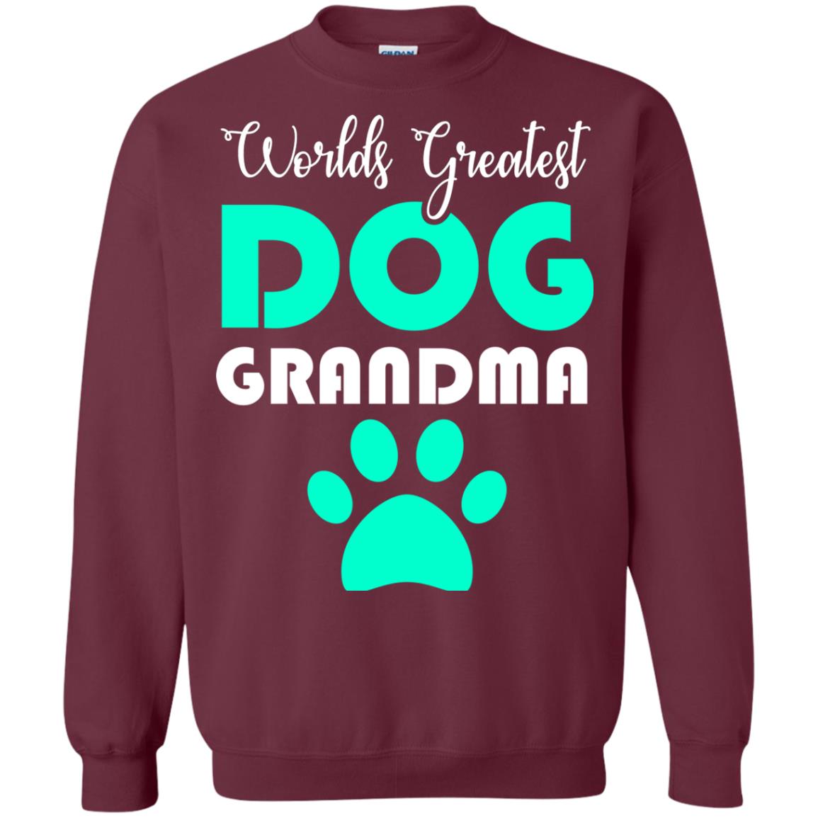 Worlds Greatest Dog Grandma Gift Shirt For Nana Maroon