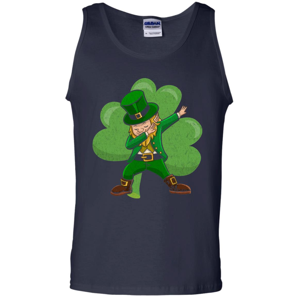 Funny Dabbing Leprechaun Shirt St Patricks Day T-shirt Navy