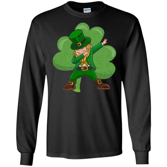 Funny Dabbing Leprechaun Shirt St Patricks Day T-shirt Black