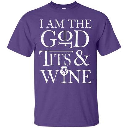 I Am The God For Tits And Wine Christian Shirt Purple