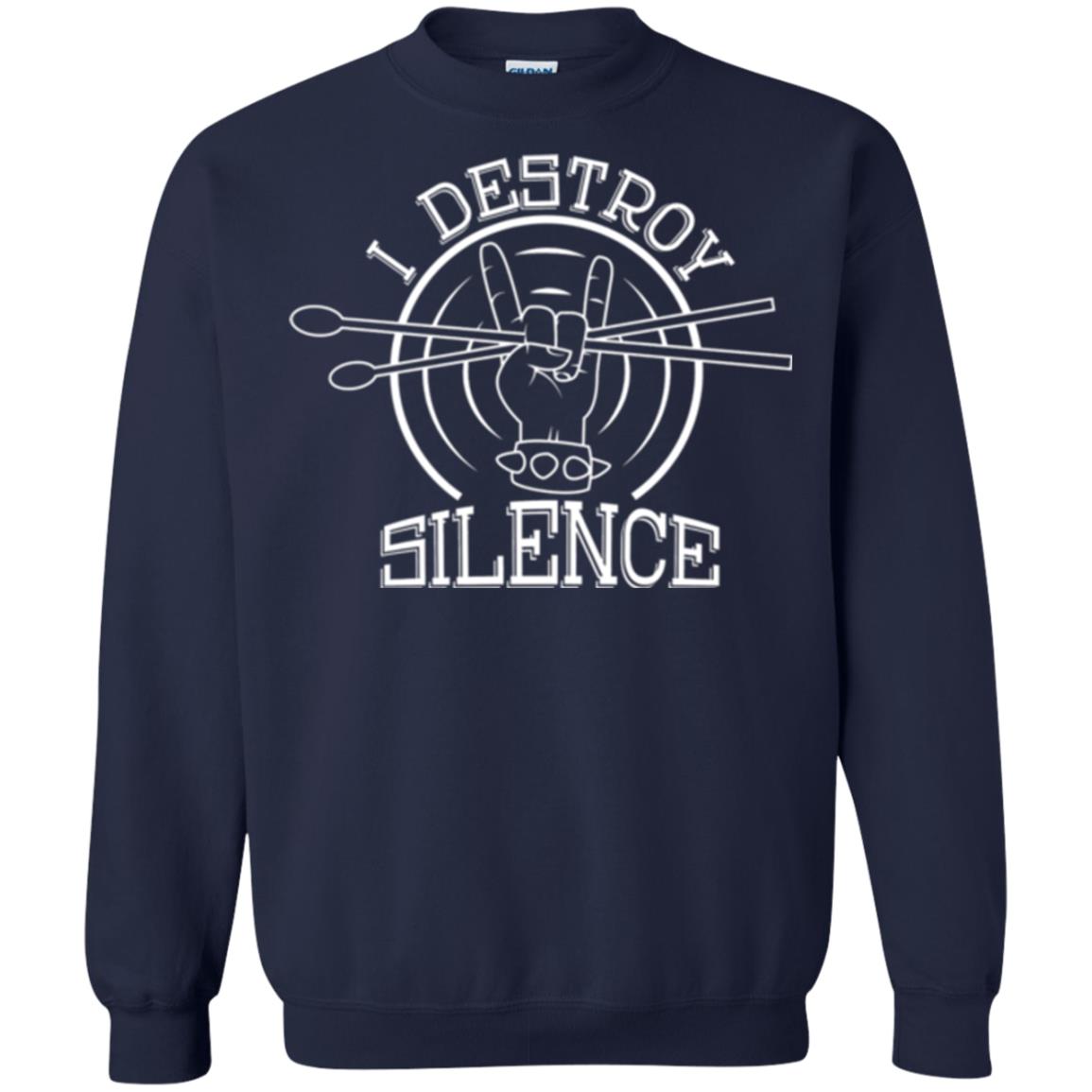 Drummer T-shirt I Destroy Silence Navy