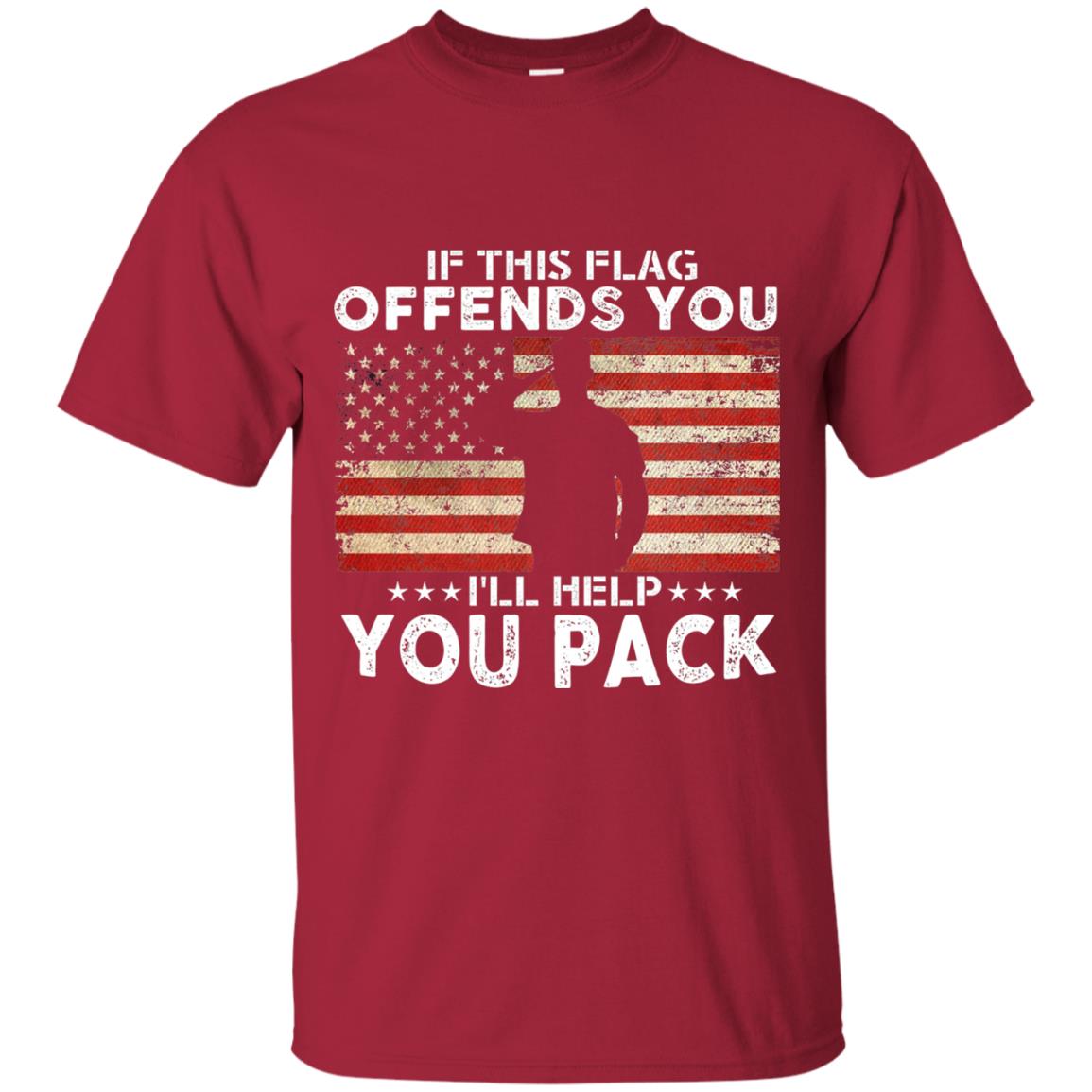 If This Flag Offends You I Willl Help You Pack Us Flag T-shirt Cardinal