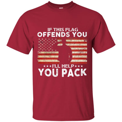 If This Flag Offends You I Willl Help You Pack Us Flag T-shirt Cardinal