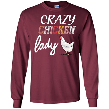 Crazy Chicken Lady Chicken Shirt For Girls Womens Maroon