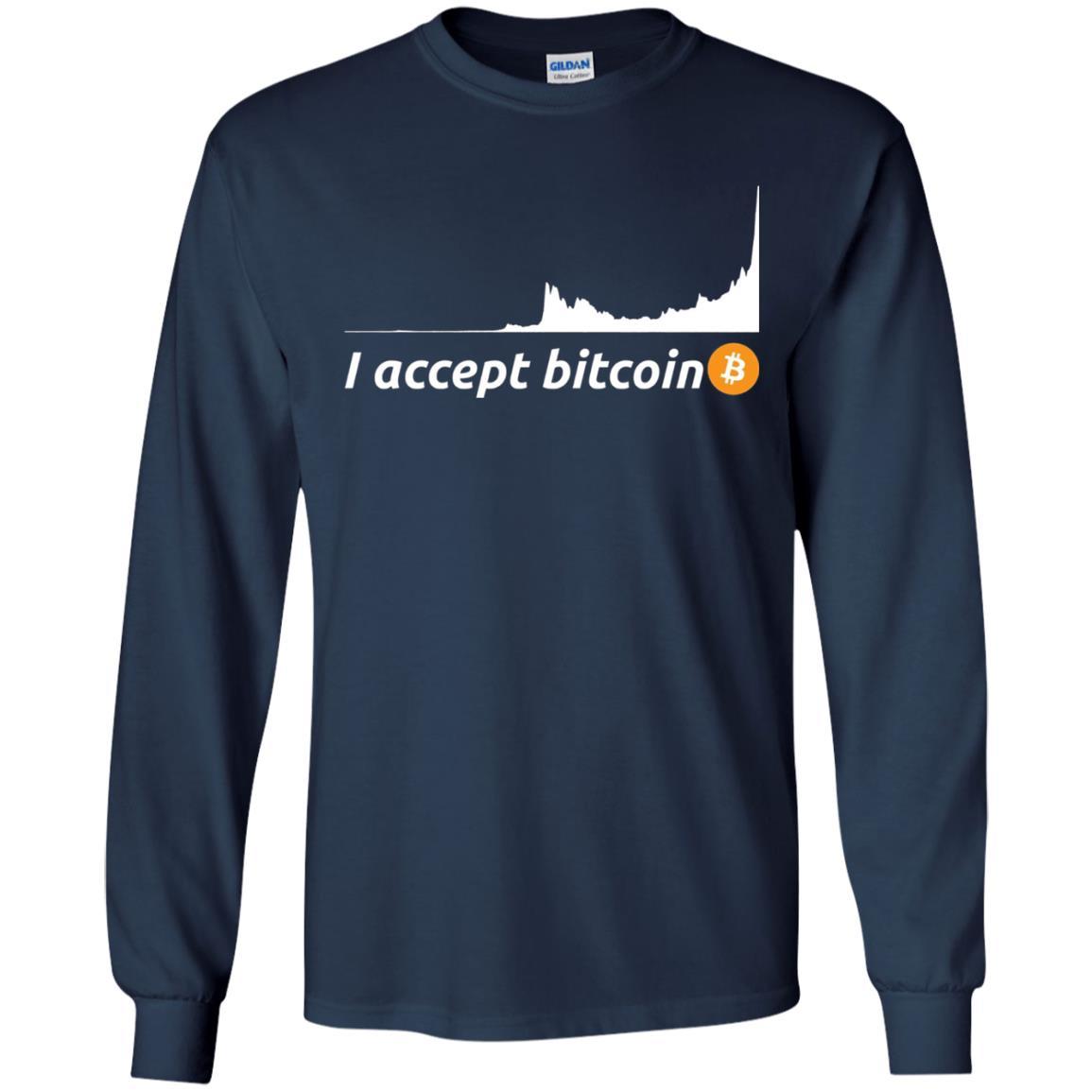 Cryptocurrency T-shirt I Accept Bitcoin Navy