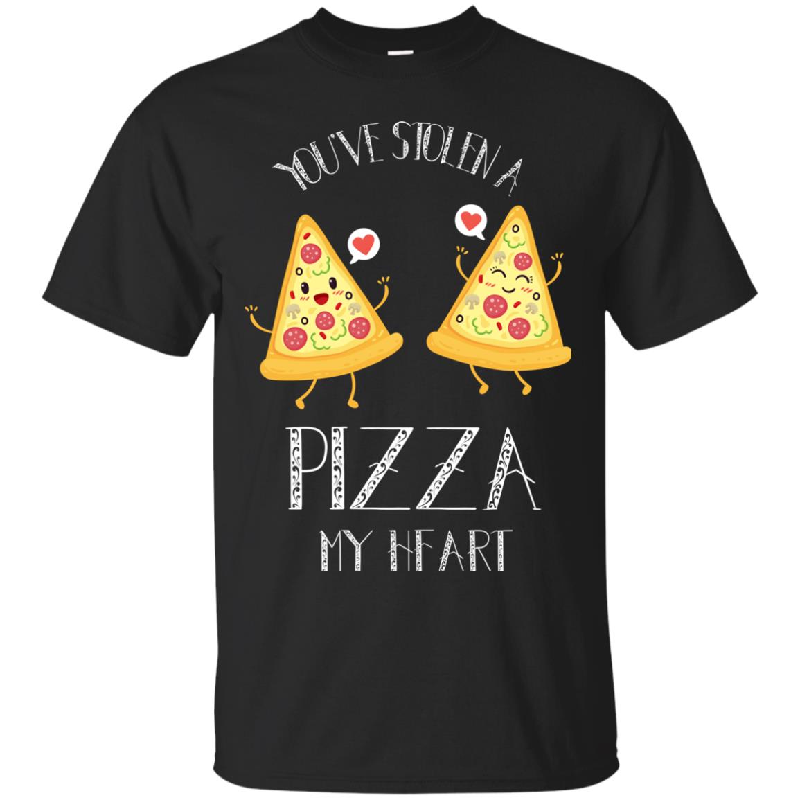 Pizza Lover T-shirt You've Stolen A Pizza My Heart Black