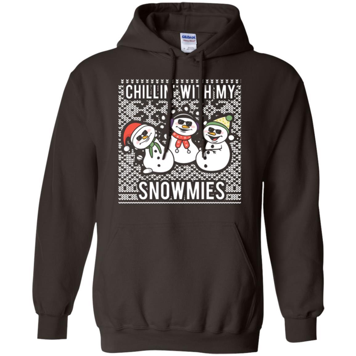 Christmas T-shirt Chillin' With My Snowmies Dark Chocolate