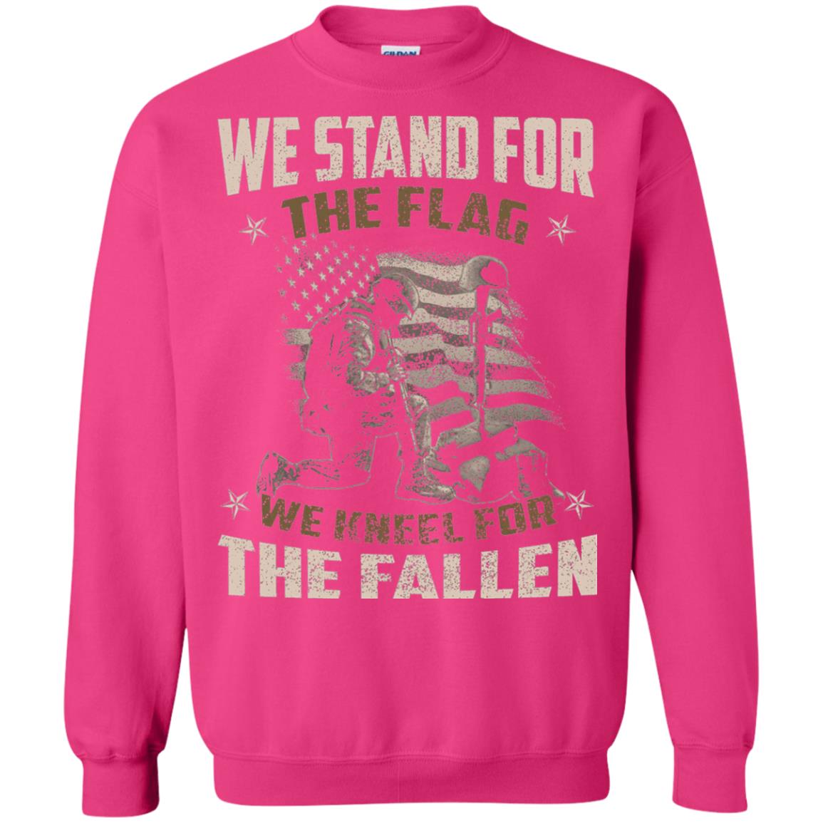 Veteran T-shirt We Stand For The Flag, We Kneel For The Fallen Heliconia
