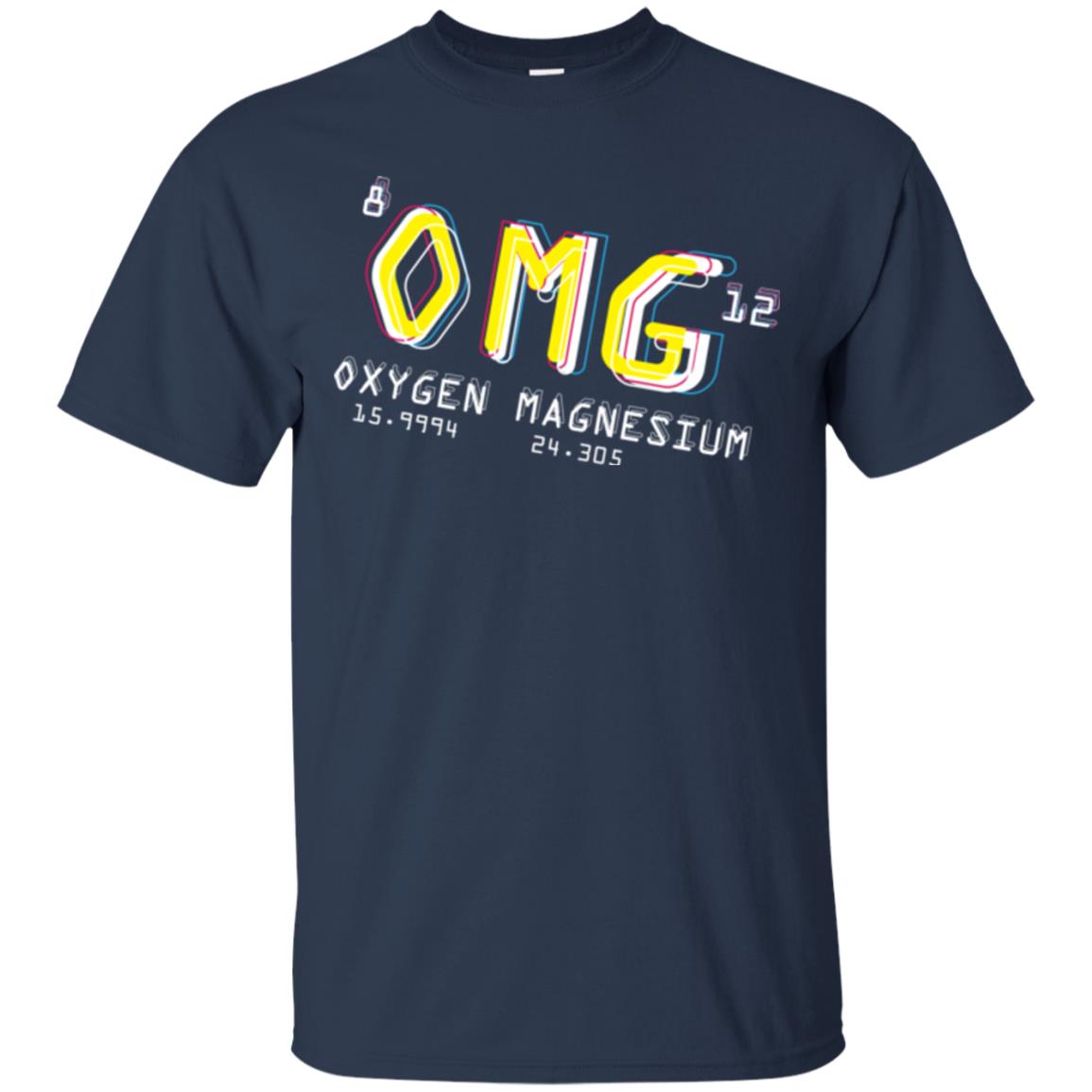 Funny Science Class T-shirt Omg Oxygen Magnesium Navy