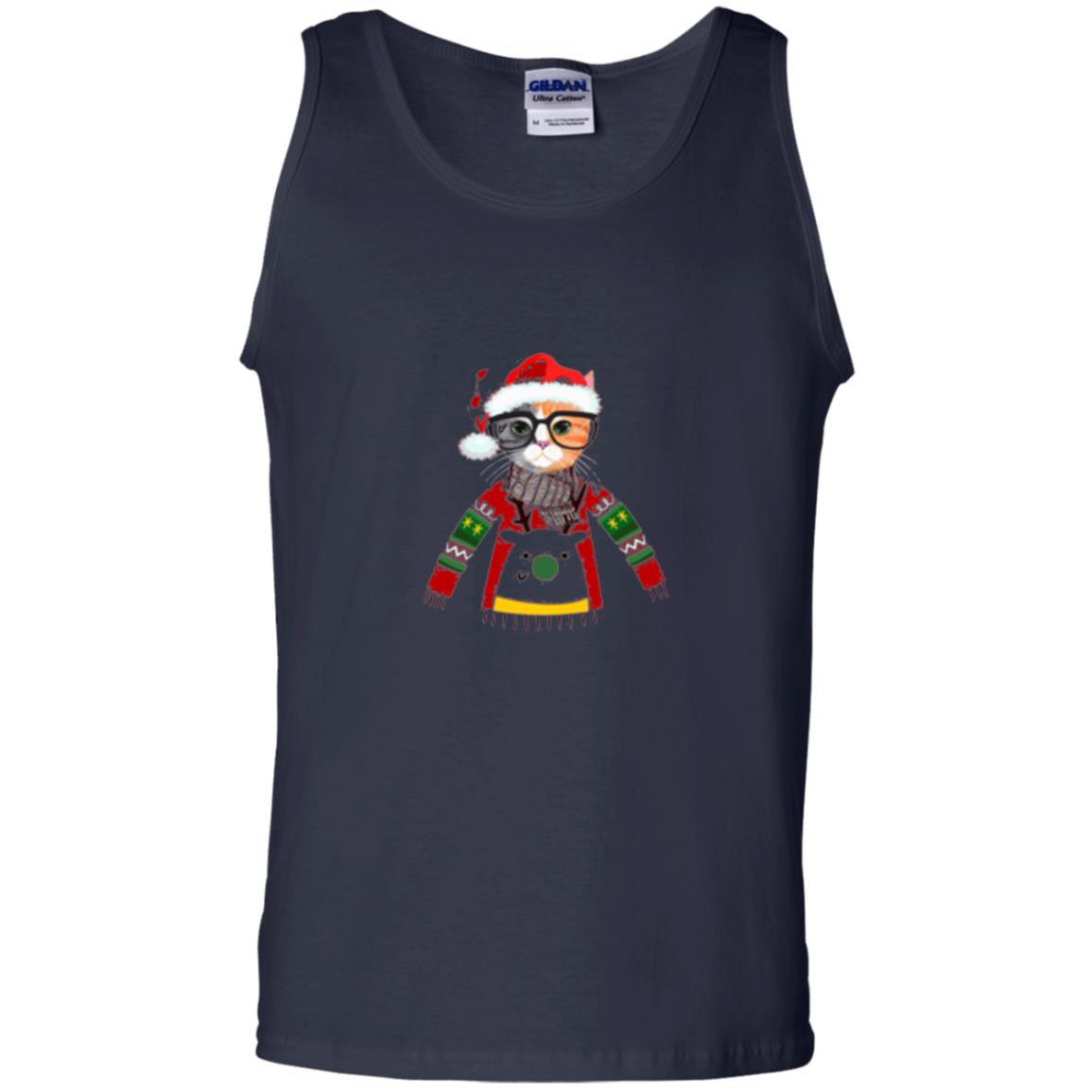 Cat Lovers T-shirt Meowy Christmas Navy