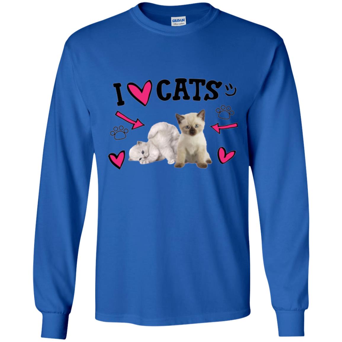 Cat Lover T-shirt I Love Cats Royal