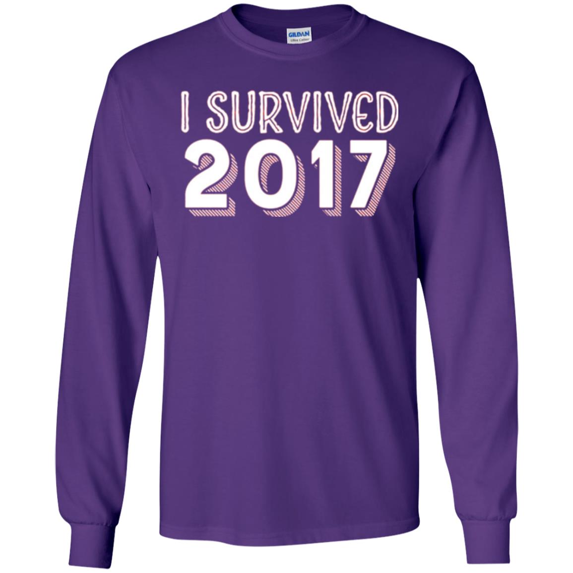 New Year_s T-shirt I Survived 2017 Purple
