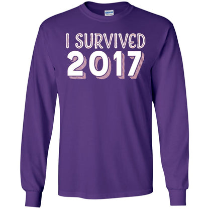 New Year_s T-shirt I Survived 2017 Purple