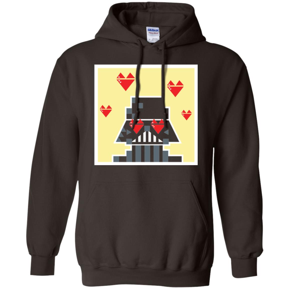 Star Wars Vader Pixel Heart Eyes Valentine_s Graphic T-shirt Dark Chocolate