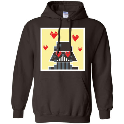 Star Wars Vader Pixel Heart Eyes Valentine_s Graphic T-shirt Dark Chocolate