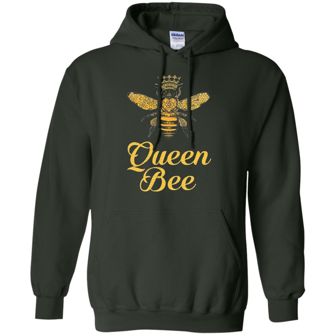 Bee Lover T-shirt Queen Bee Crown T-shirt Forest Green