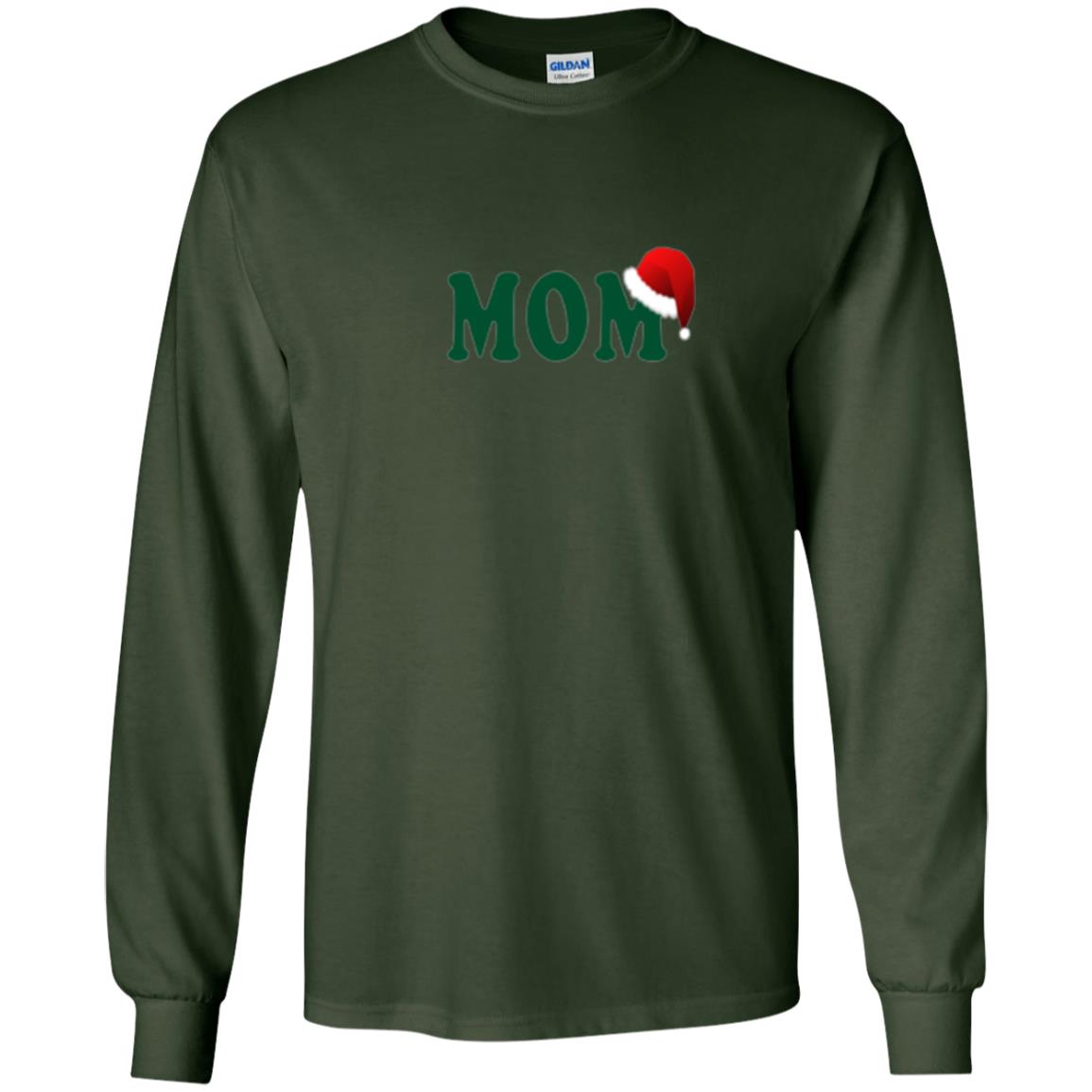 Christmas T-shirt Mom Santa Forest Green