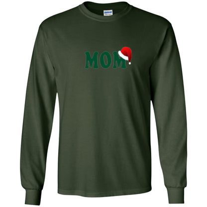 Christmas T-shirt Mom Santa Forest Green