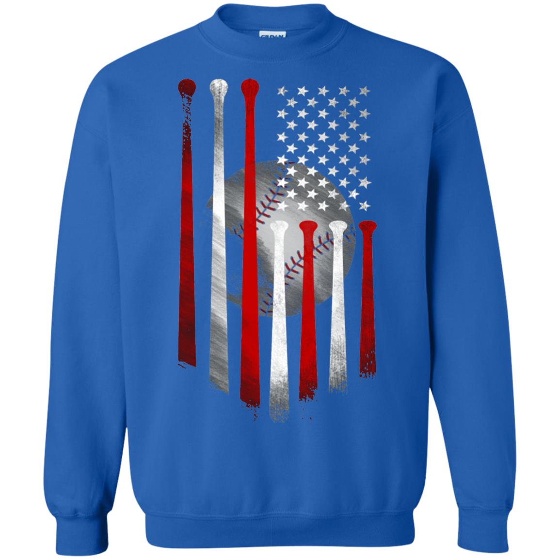 American Flag Baseball Flag Baseball Lover T-shirt Royal