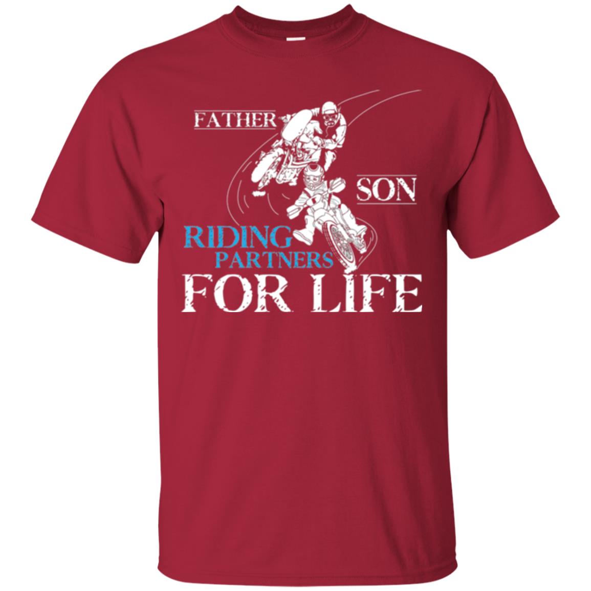Motocross T-shirt Father Son Riding Partners For Life Cardinal