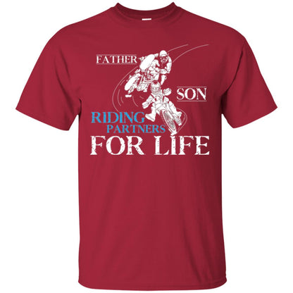 Motocross T-shirt Father Son Riding Partners For Life Cardinal