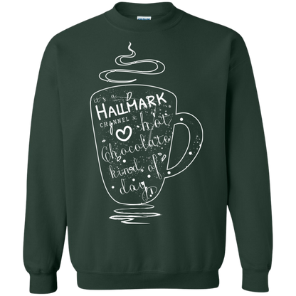 Christmas T-shirt It's A Hallmark Hot Chocolate Kind Of Day Forest Green