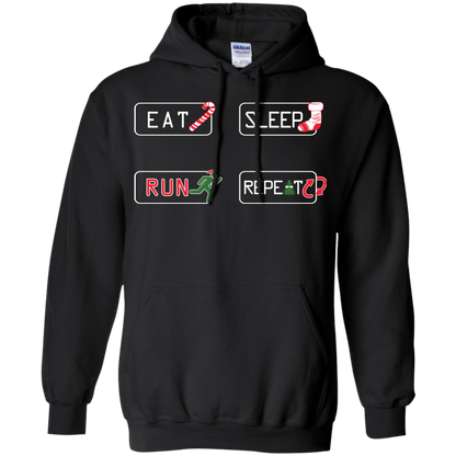 Christmas T-Shirt Eat Sleep Run Repeat Black