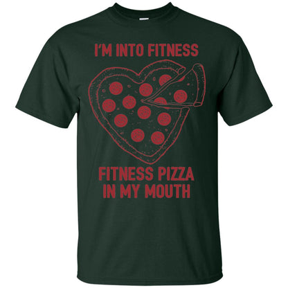 Pizza Lover T-shirt Fitness Pizza In My Mouth Forest Green