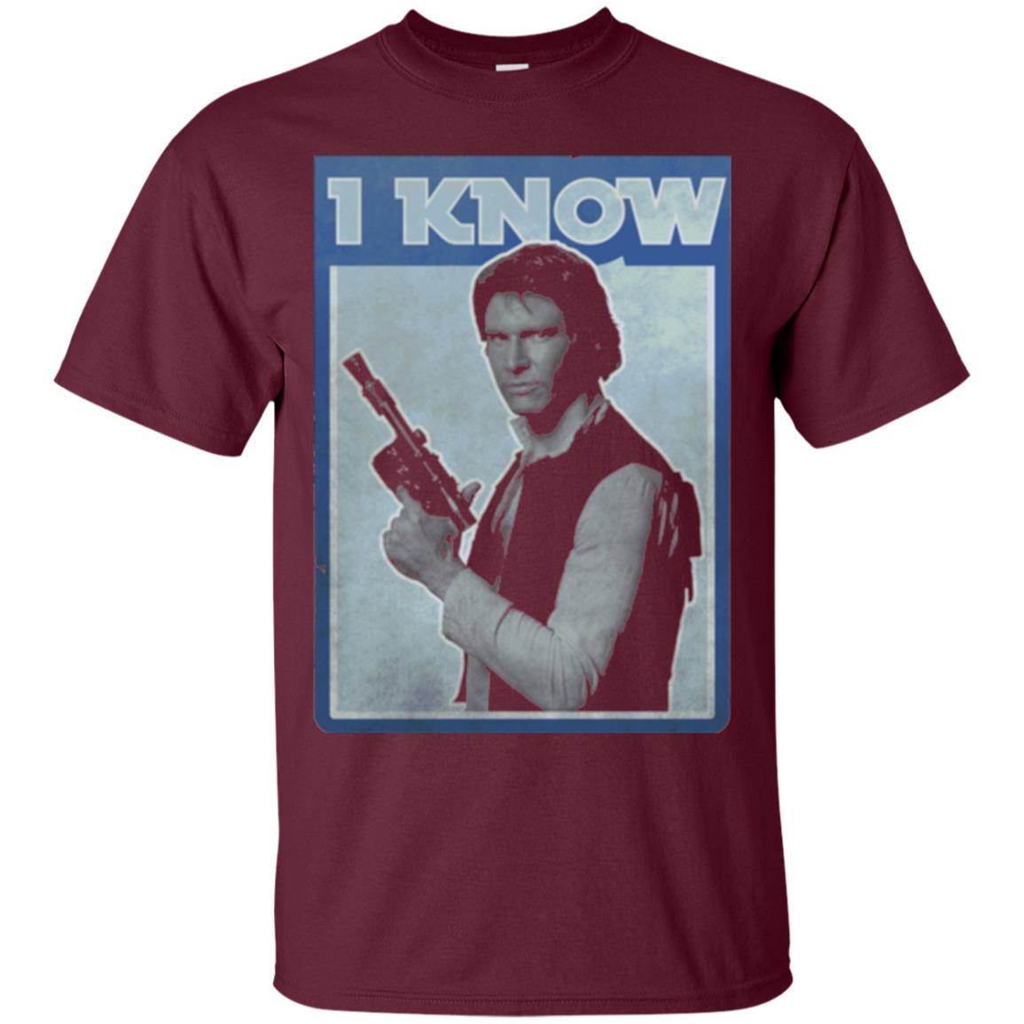 Film T-shirt Han Solo Iconic Unscripted I Know Graphic Maroon