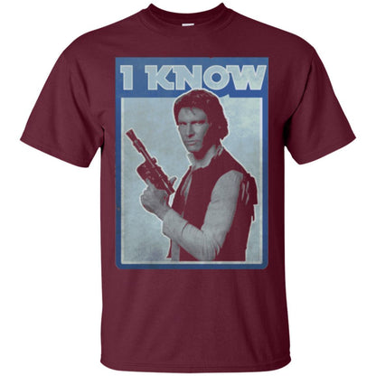 Film T-shirt Han Solo Iconic Unscripted I Know Graphic Maroon