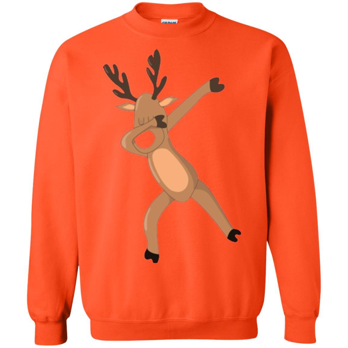 Christmas T-shirt Dabbing Reindeer Orange