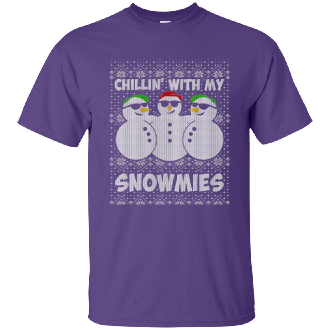 Christmas T-shirt Chillin With My Snowmies Purple