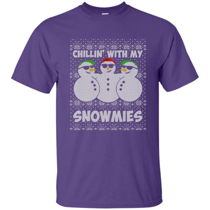 Christmas T-shirt Chillin With My Snowmies Purple