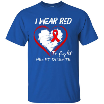 I Wear Red To Fight Heart Disease Shirt Royal