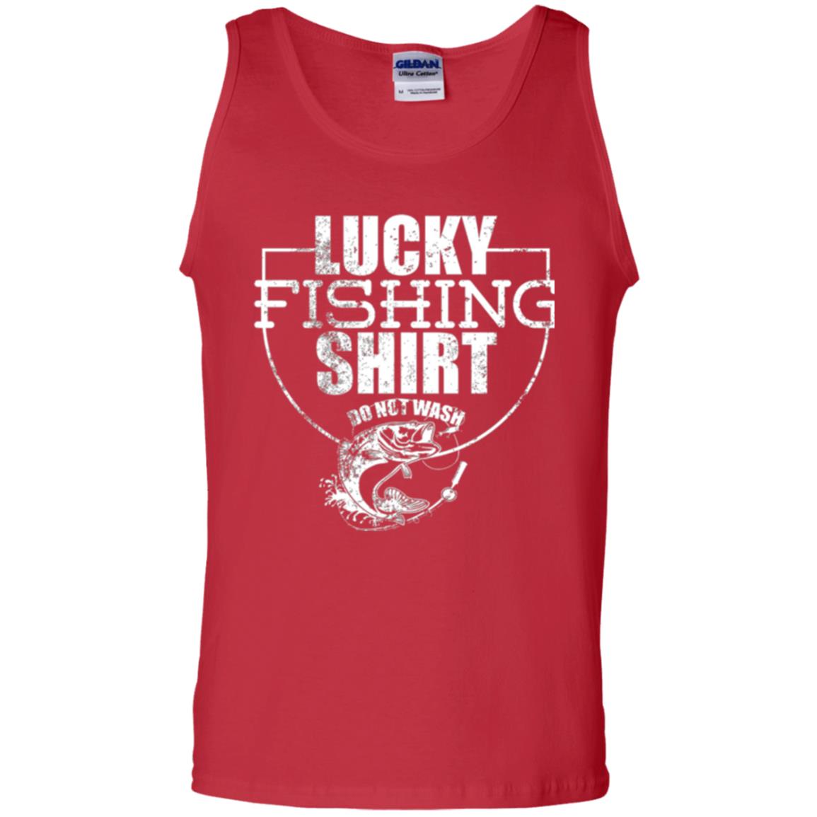 Fisherman T-shirt Lucky Fishing Shirt Do Not Wash Red