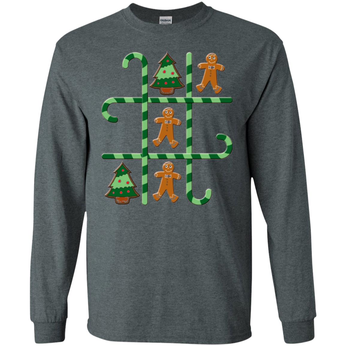 Christmas T-shirt Tic Tac Toe Board Game Dark Heather